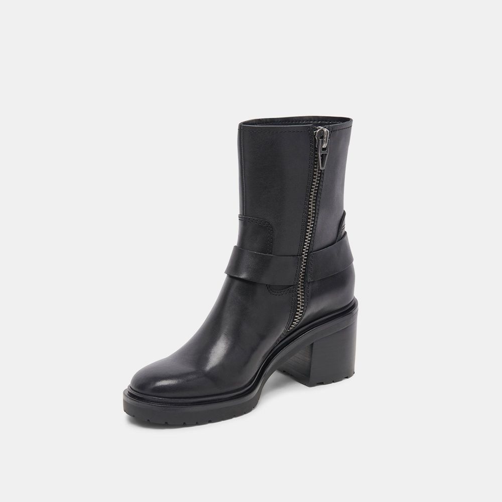 Dolce Vita Camros Leather Women Boots Black | US-158426KCF