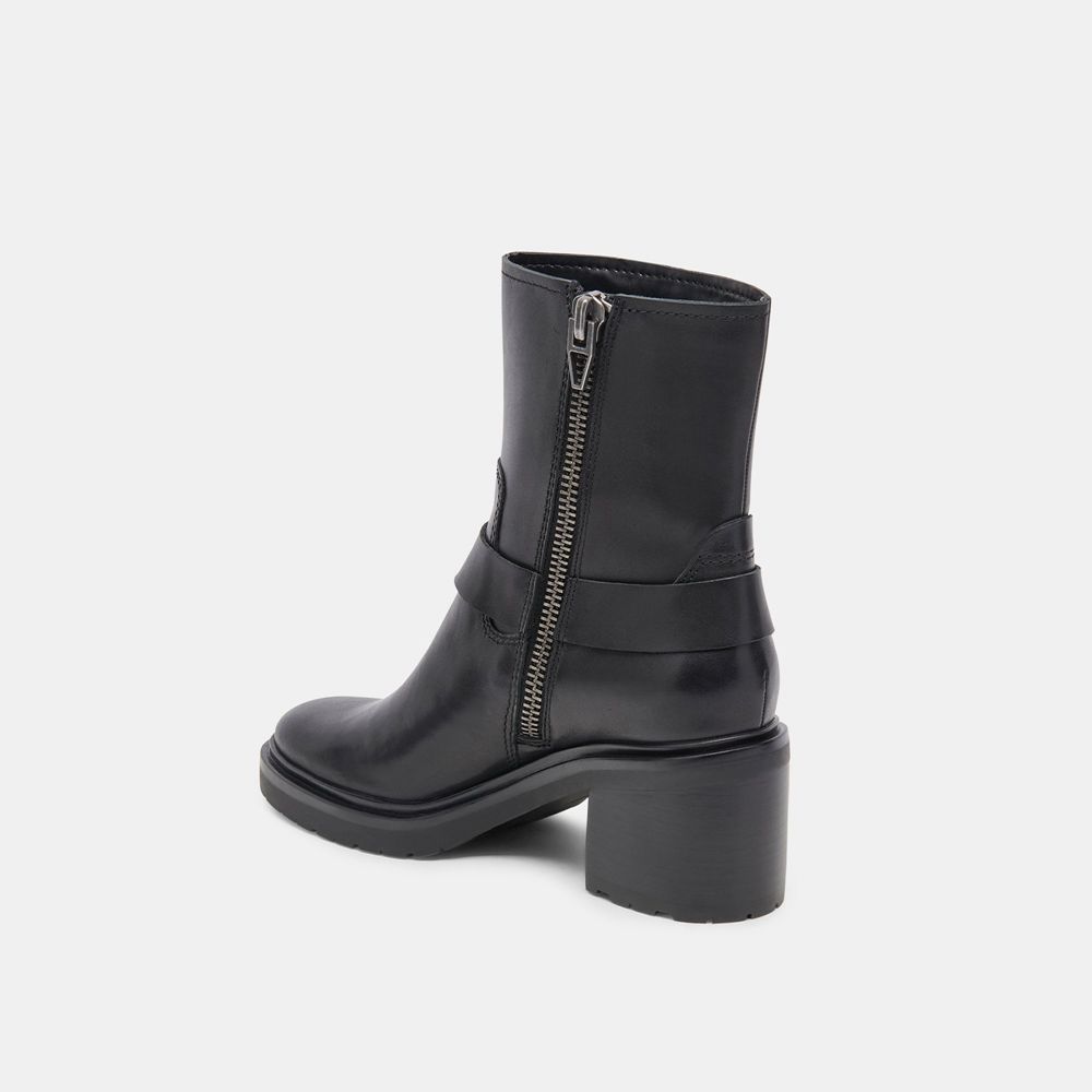 Dolce Vita Camros Leather Women Boots Black | US-158426KCF