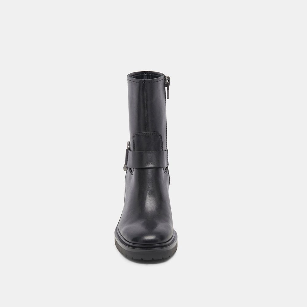 Dolce Vita Camros Leather Women Boots Black | US-158426KCF