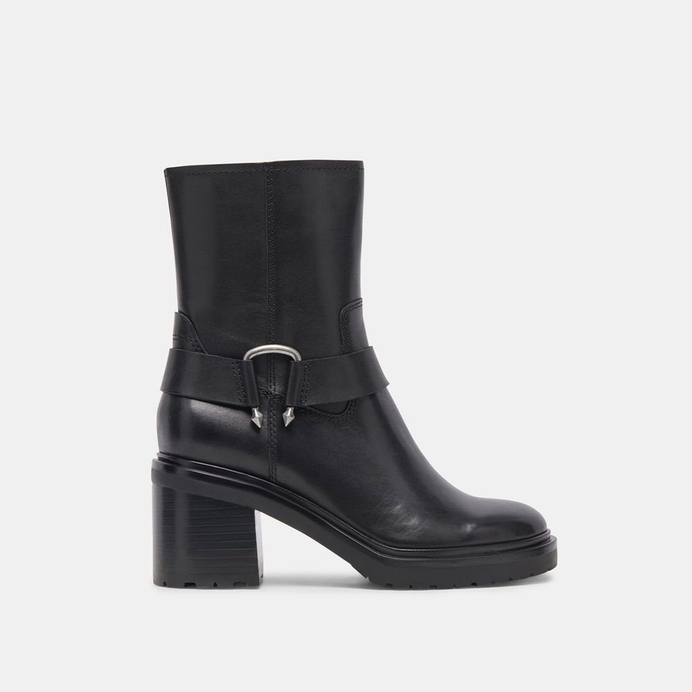 Dolce Vita Camros Leather Women Boots Black | US-158426KCF