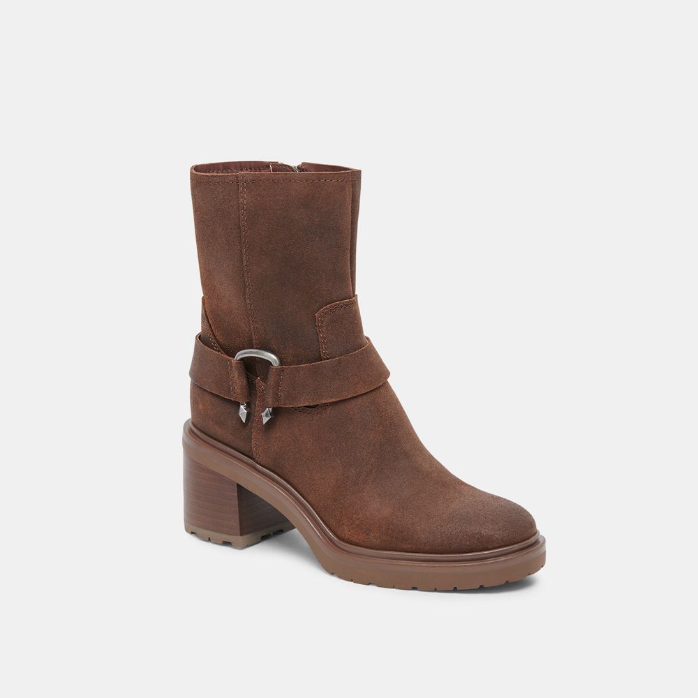 Dolce Vita Camros Suede Women Boots Dark Brown | US-460379DOA