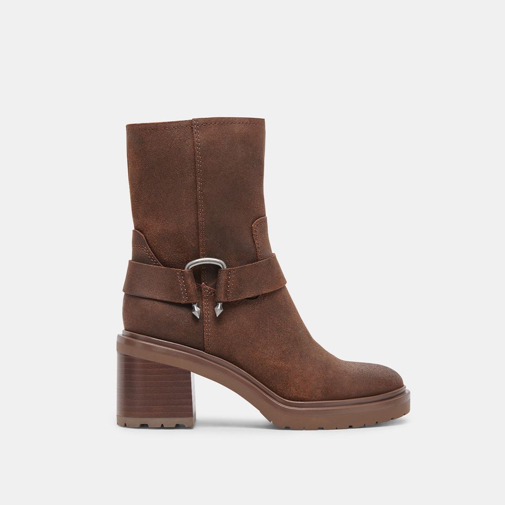 Dolce Vita Camros Suede Women Boots Dark Brown | US-460379DOA