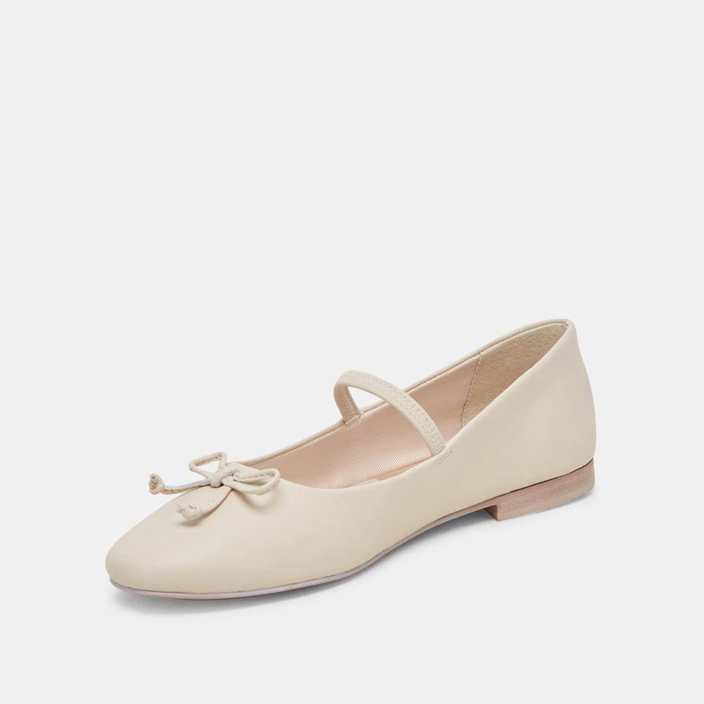 Dolce Vita Carin Leather Women Ballet Flats Cream | US-062783PEF