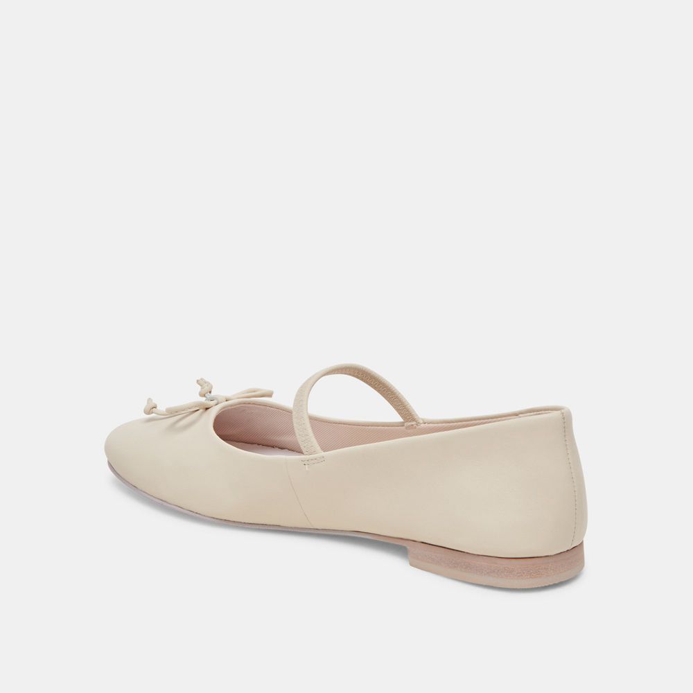 Dolce Vita Carin Leather Women Ballet Flats Cream | US-062783PEF