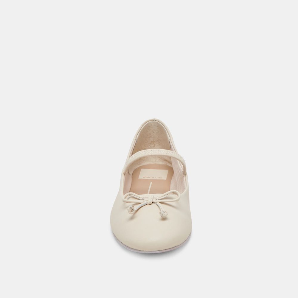 Dolce Vita Carin Leather Women Ballet Flats Cream | US-062783PEF