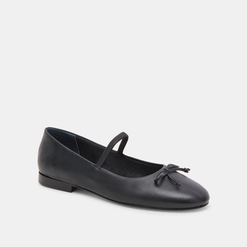 Dolce Vita Carin Leather Women Ballet Flats Black | US-780265TOH