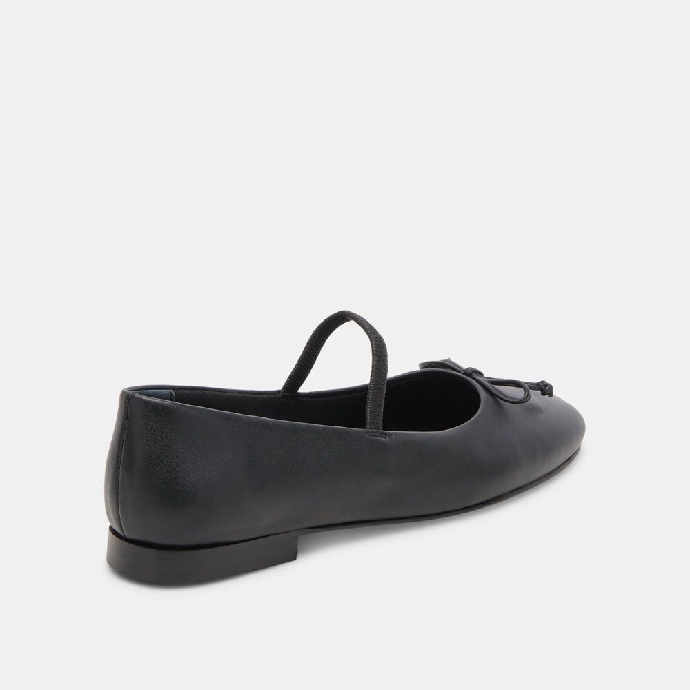 Dolce Vita Carin Leather Women Ballet Flats Black | US-780265TOH