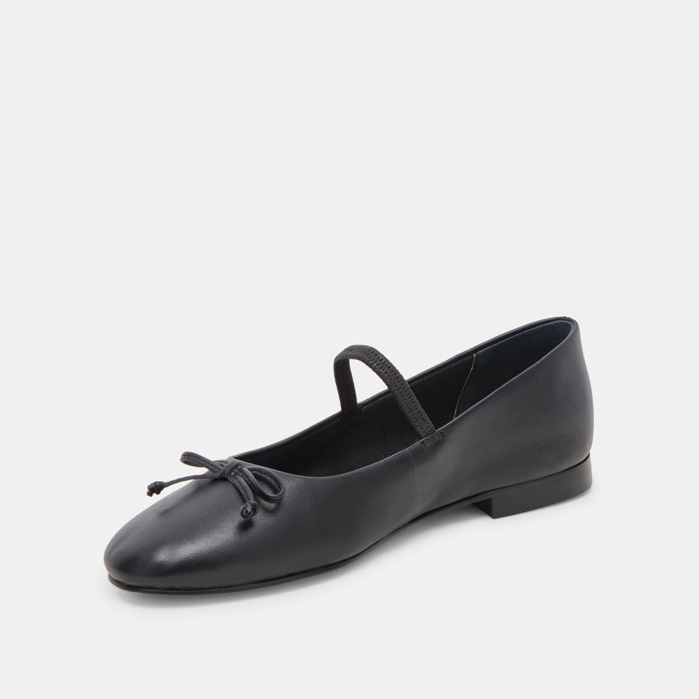 Dolce Vita Carin Leather Women Ballet Flats Black | US-780265TOH