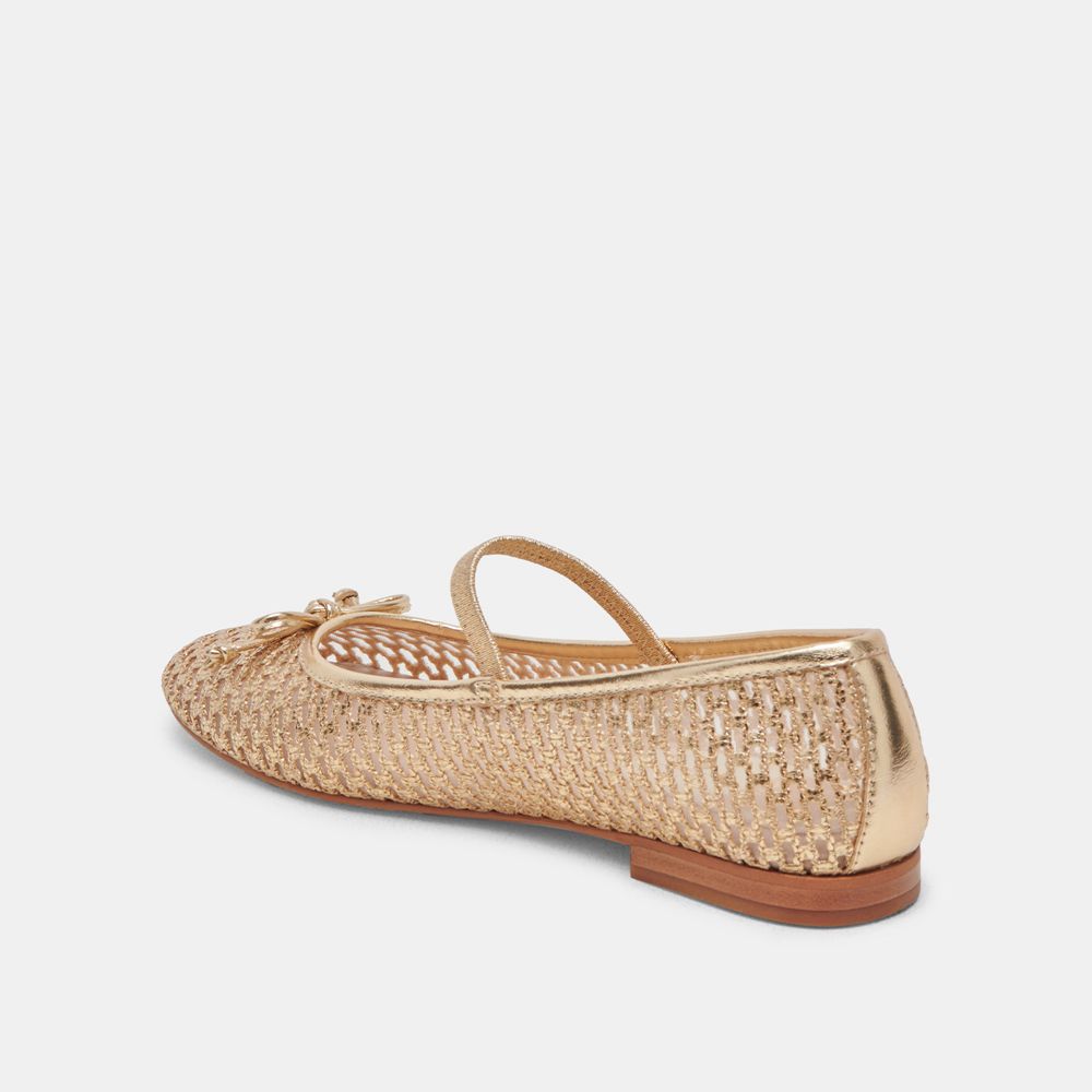 Dolce Vita Carin Raffia Women Ballet Flats Gold | US-276849KTE