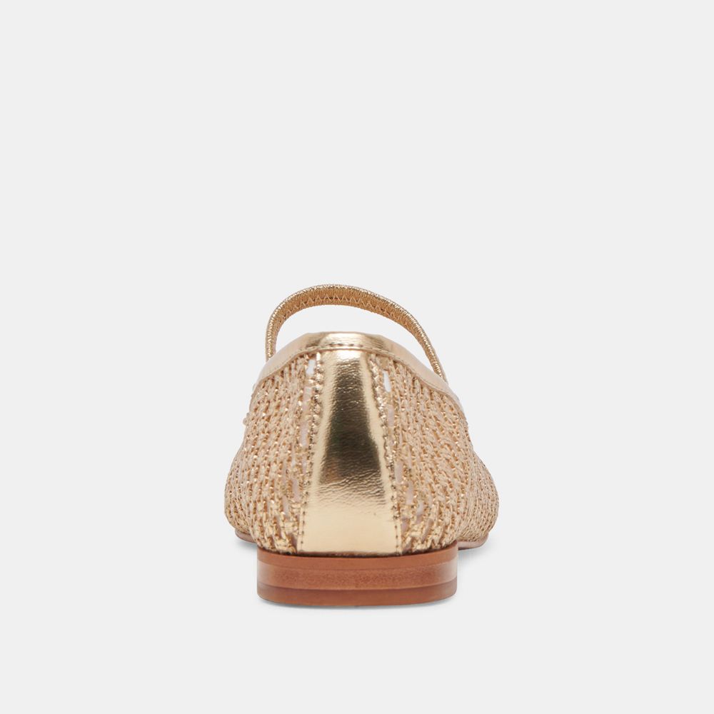 Dolce Vita Carin Raffia Women Ballet Flats Gold | US-276849KTE