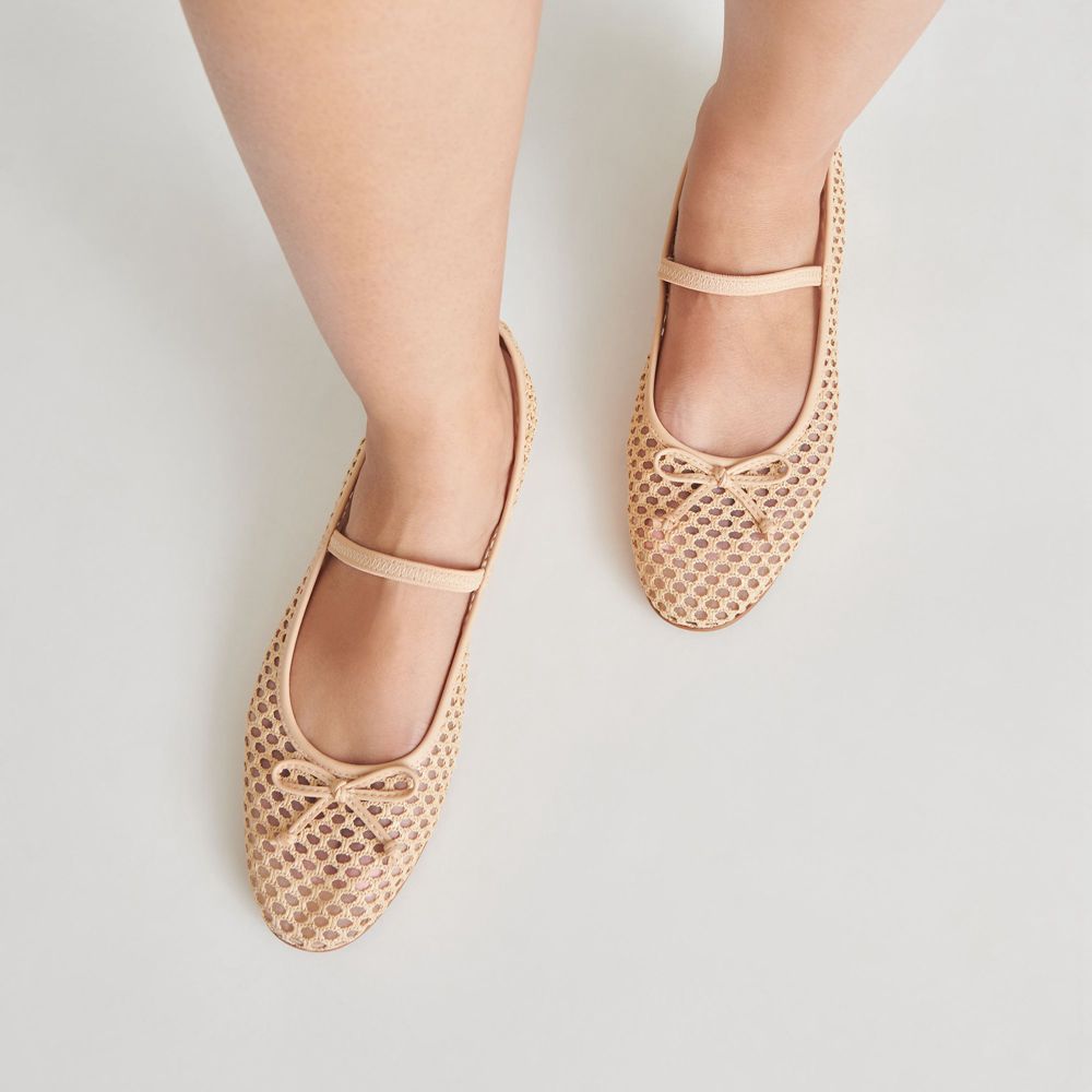 Dolce Vita Carin Raffia Women Ballet Flats Brown | US-514763DMB