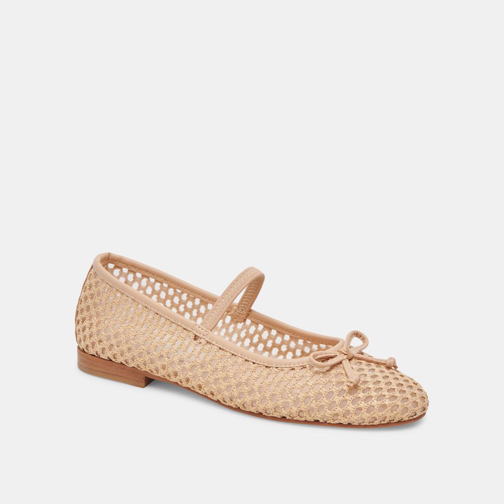 Dolce Vita Carin Raffia Women Ballet Flats Brown | US-514763DMB