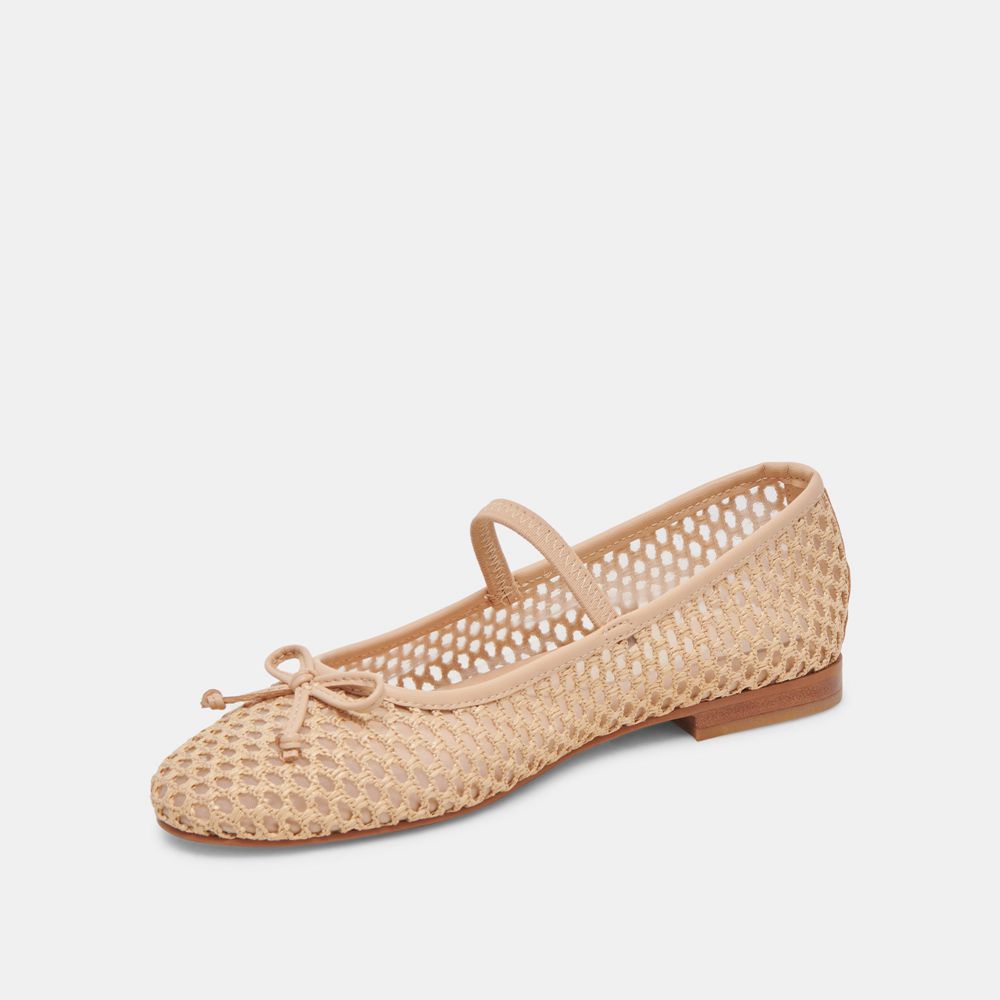 Dolce Vita Carin Raffia Women Ballet Flats Brown | US-514763DMB