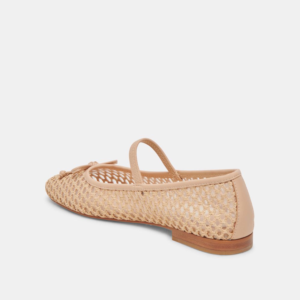 Dolce Vita Carin Raffia Women Ballet Flats Brown | US-514763DMB