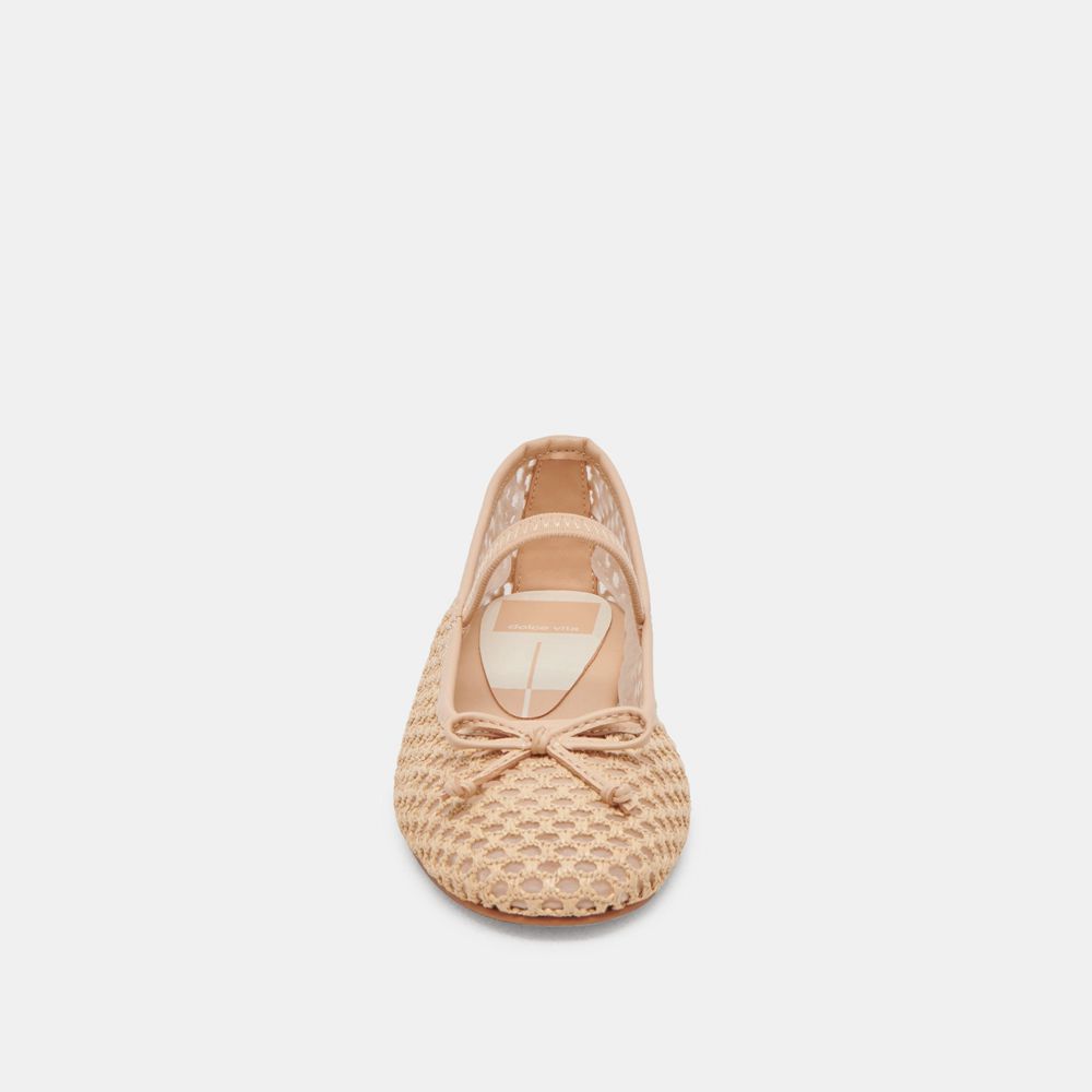 Dolce Vita Carin Raffia Women Ballet Flats Brown | US-514763DMB