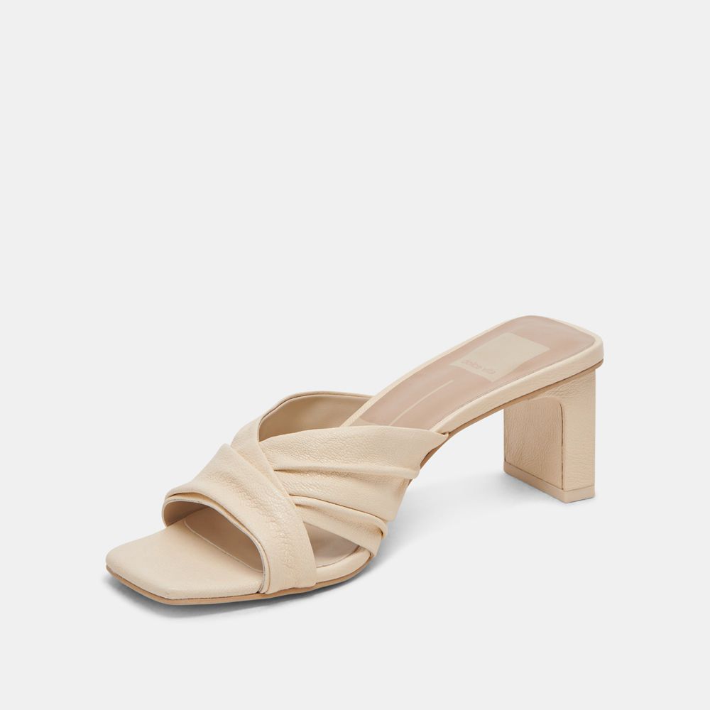 Dolce Vita Carlan Leather Women Heels Beige | US-952163LKO