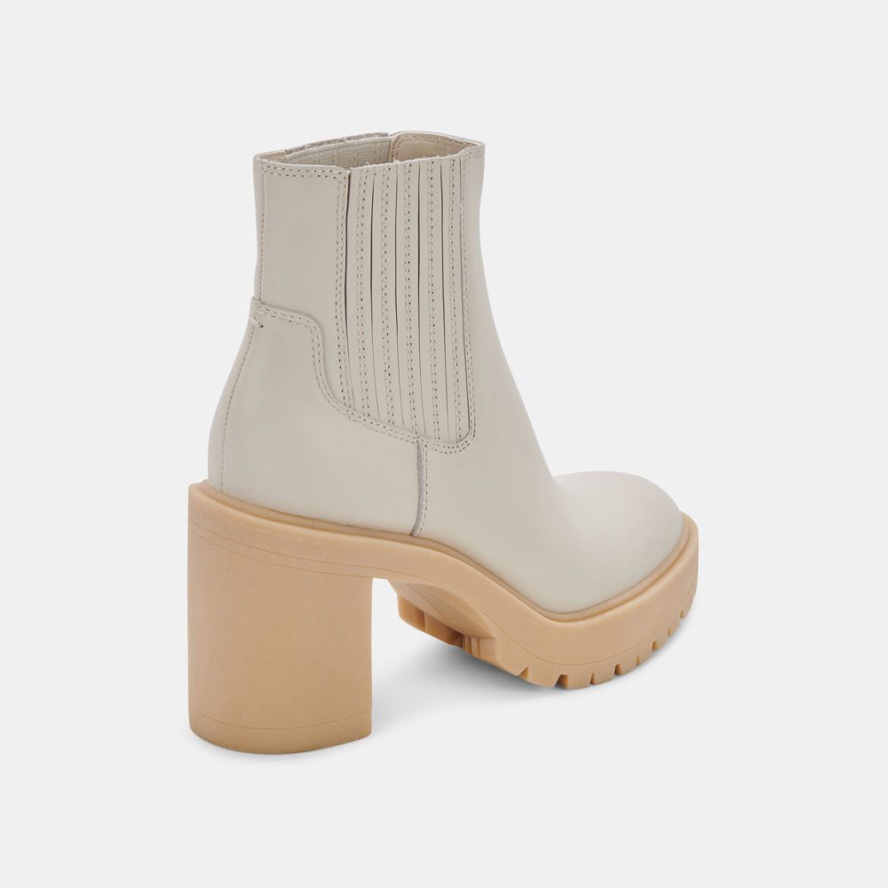 Dolce Vita Caster H2O Leather Women Booties Cream | US-297510GUT