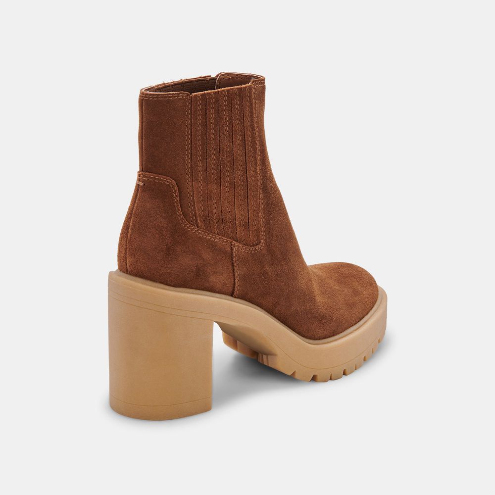 Dolce Vita Caster H2O Suede Women Booties Light Brown | US-463258FHY