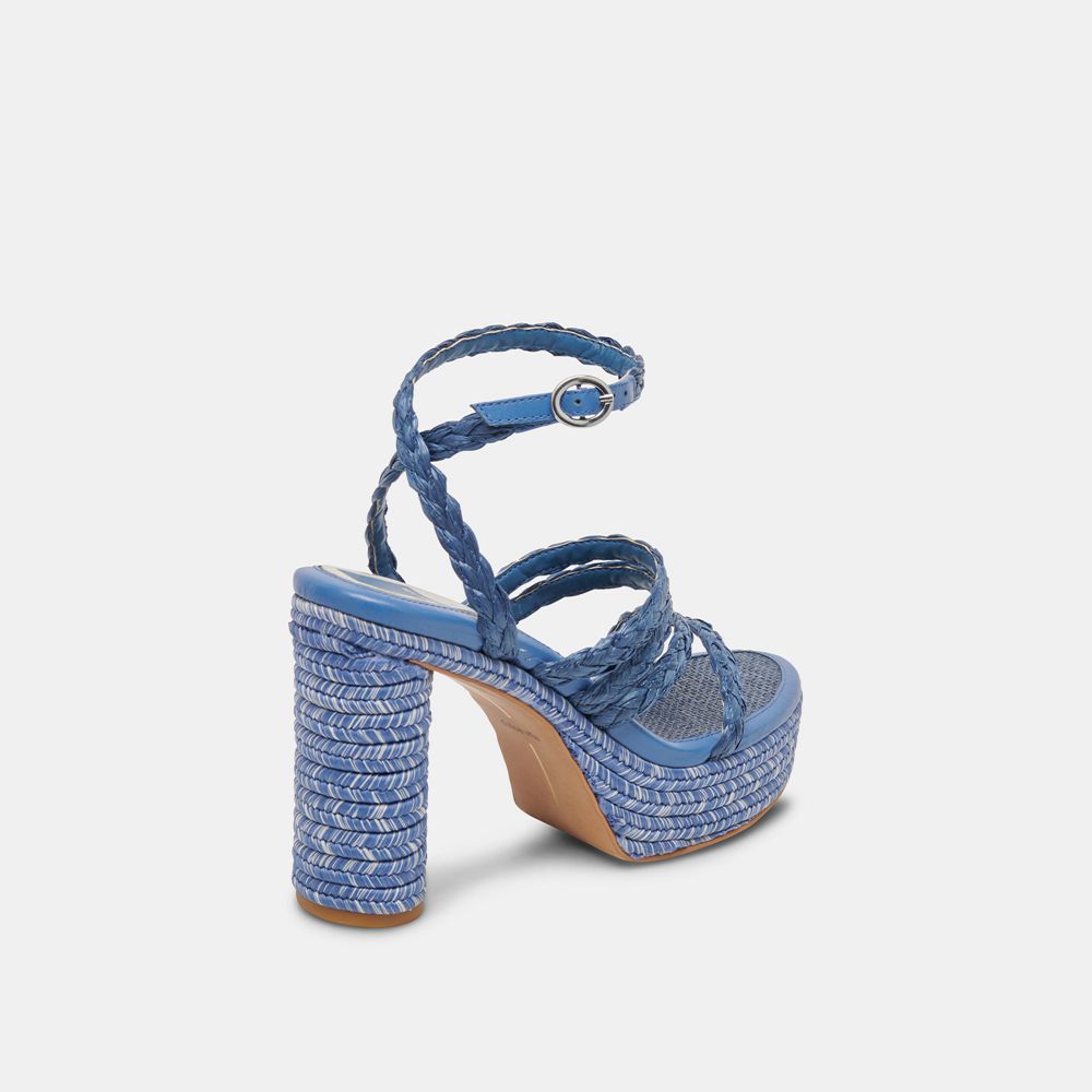 Dolce Vita Catina Raffia Women Heels Blue | US-360284PBK