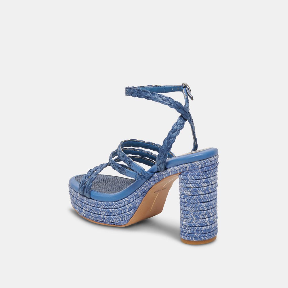 Dolce Vita Catina Raffia Women Heels Blue | US-360284PBK