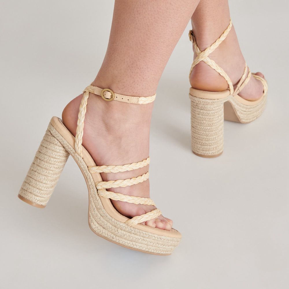 Dolce Vita Catina Raffia Women Heels Light Brown | US-710894HVC