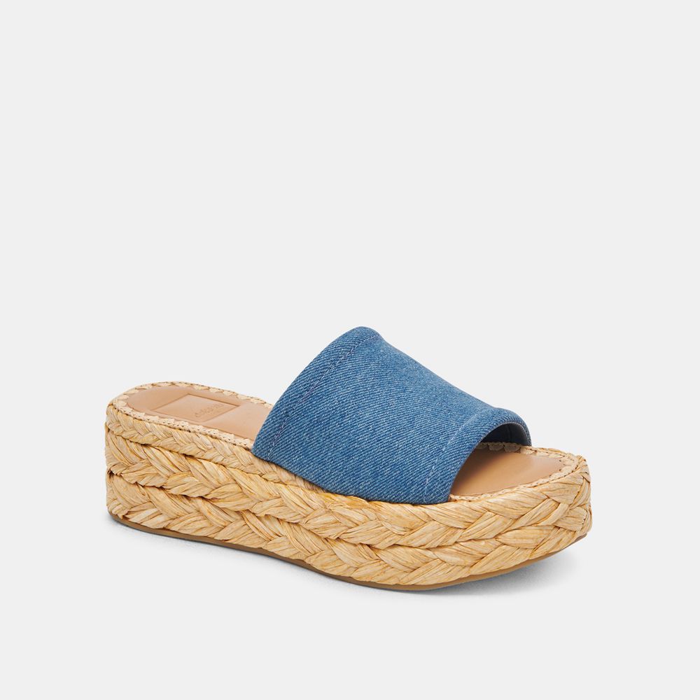 Dolce Vita Chavi Denim Women Sandals Blue | US-028975BHN