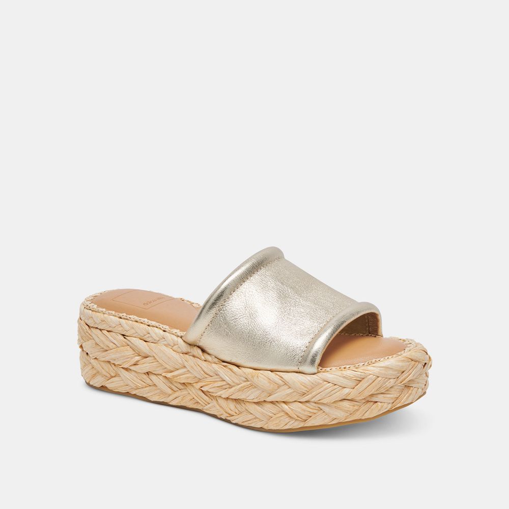 Dolce Vita Chavi Leather Women Sandals Light Gold | US-245368NFR