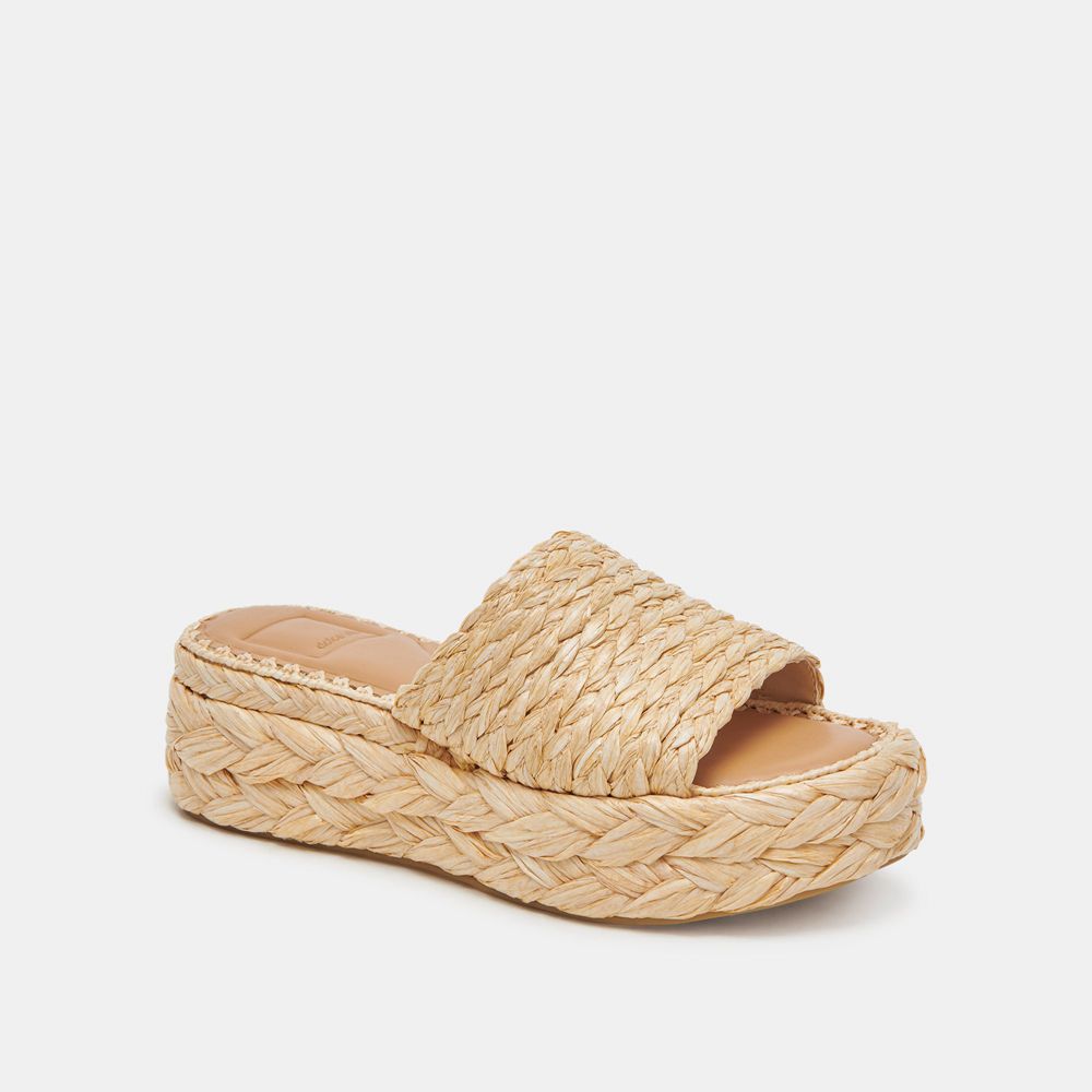 Dolce Vita Chavi Raffia Women Sandals Light Brown | US-948076BVP