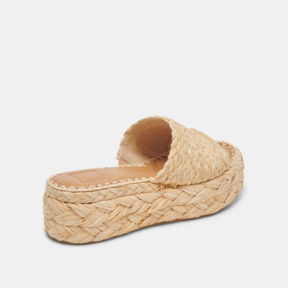 Dolce Vita Chavi Raffia Women Sandals Light Brown | US-948076BVP