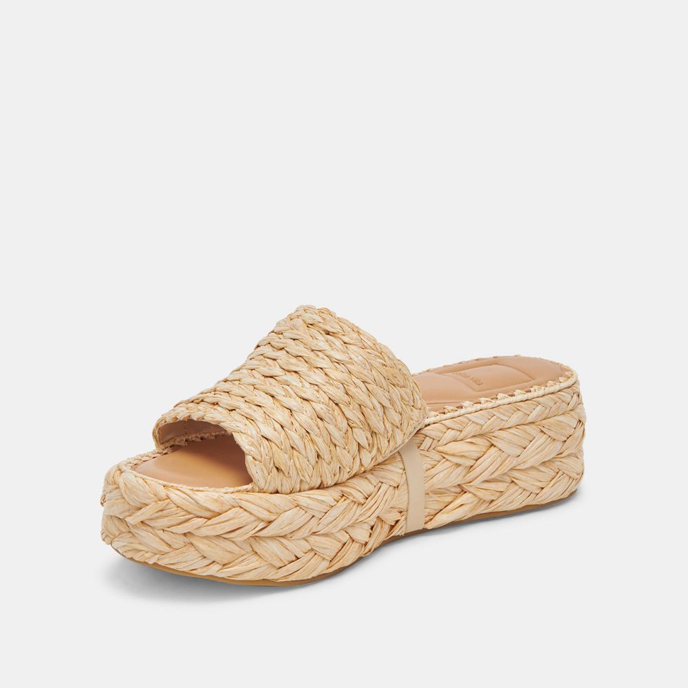 Dolce Vita Chavi Raffia Women Sandals Light Brown | US-948076BVP