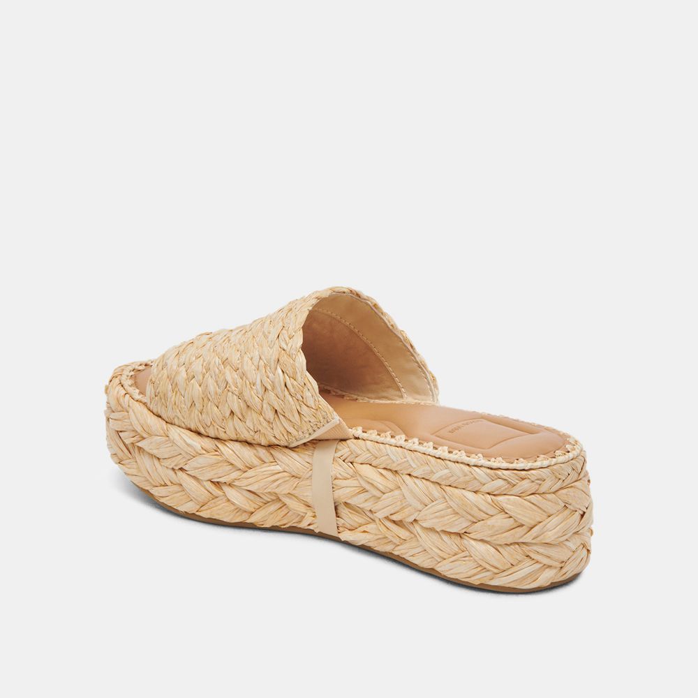 Dolce Vita Chavi Raffia Women Sandals Light Brown | US-948076BVP