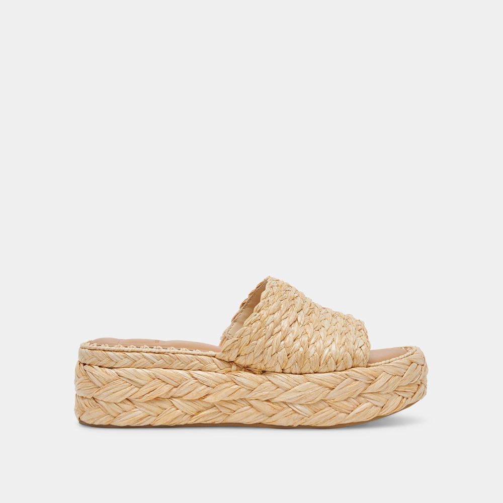 Dolce Vita Chavi Raffia Women Sandals Light Brown | US-948076BVP