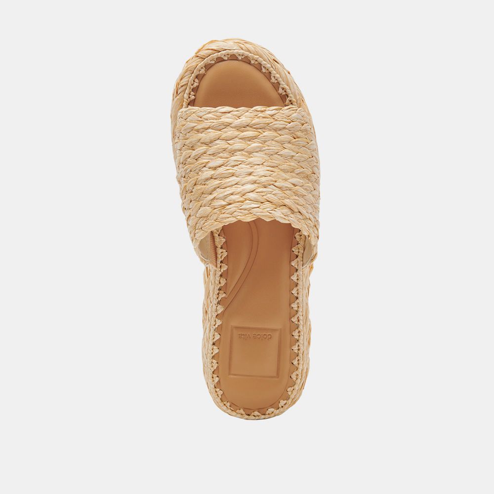 Dolce Vita Chavi Wide Raffia Women Sandals Light Brown | US-321869VTI