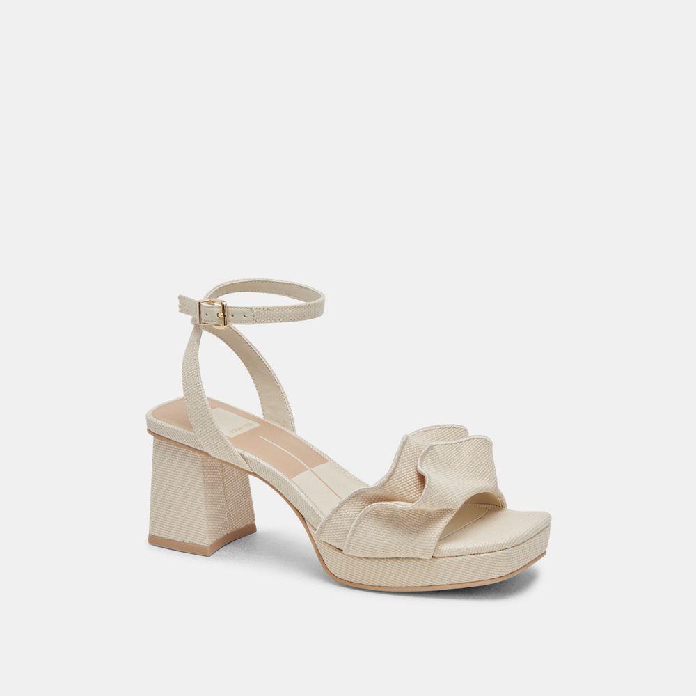 Dolce Vita Cheer Raffia Women Heels Cream | US-947086VLH