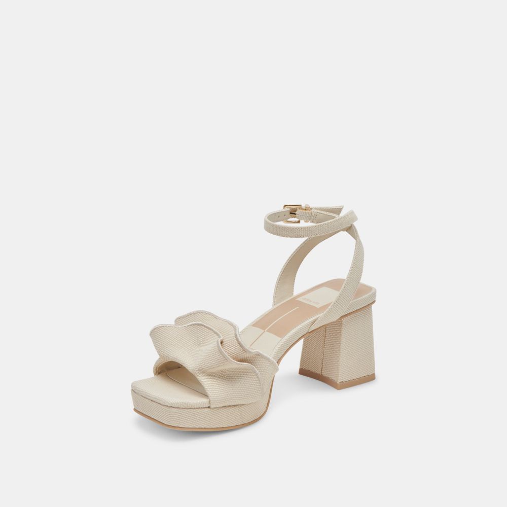 Dolce Vita Cheer Raffia Women Heels Cream | US-947086VLH