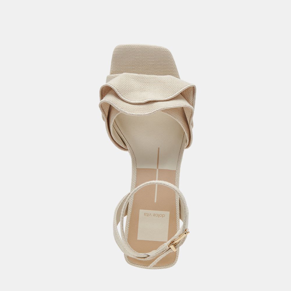 Dolce Vita Cheer Raffia Women Heels Cream | US-947086VLH