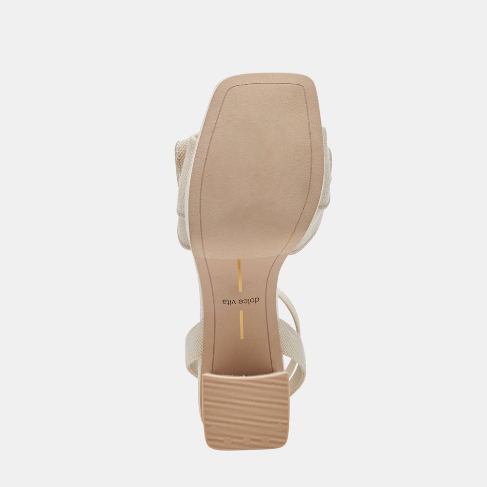 Dolce Vita Cheer Raffia Women Heels Cream | US-947086VLH