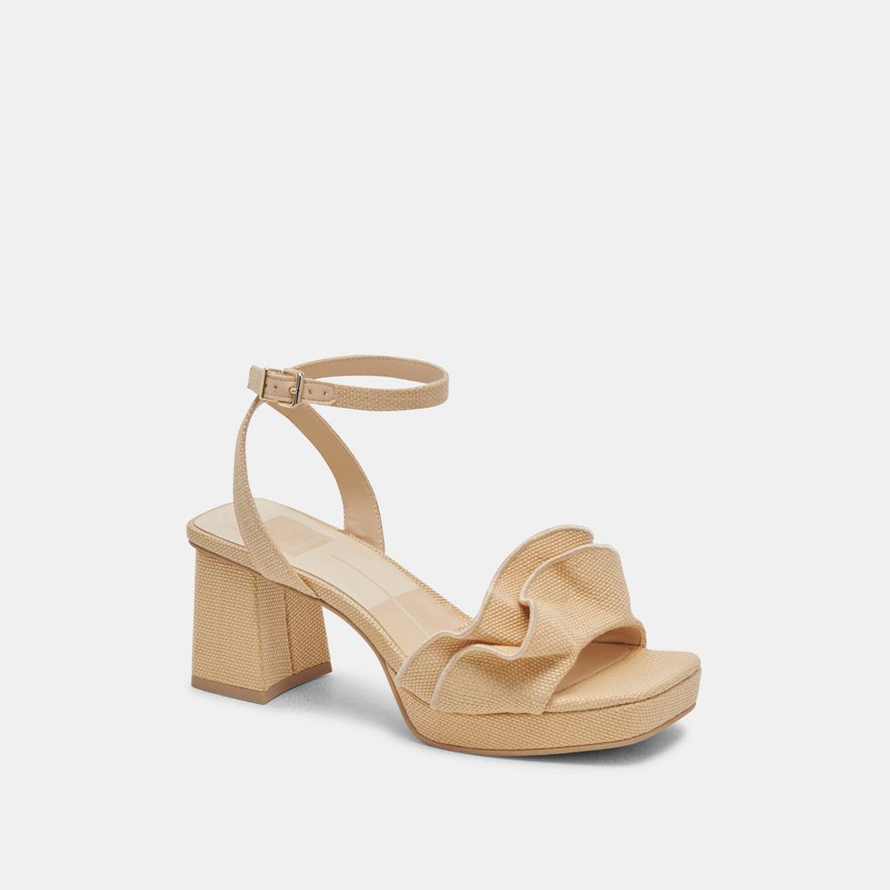 Dolce Vita Cheer Raffia Women Heels Light Brown | US-146238ADE