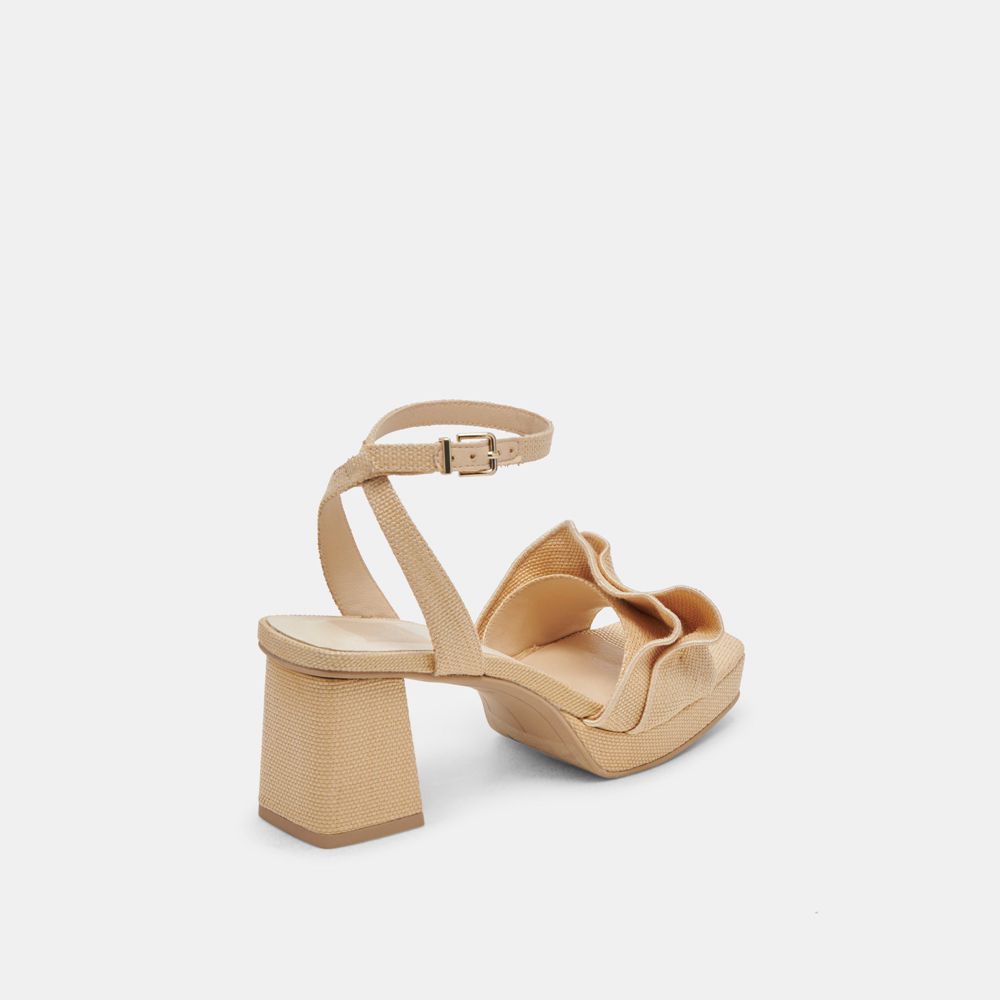 Dolce Vita Cheer Raffia Women Heels Light Brown | US-146238ADE