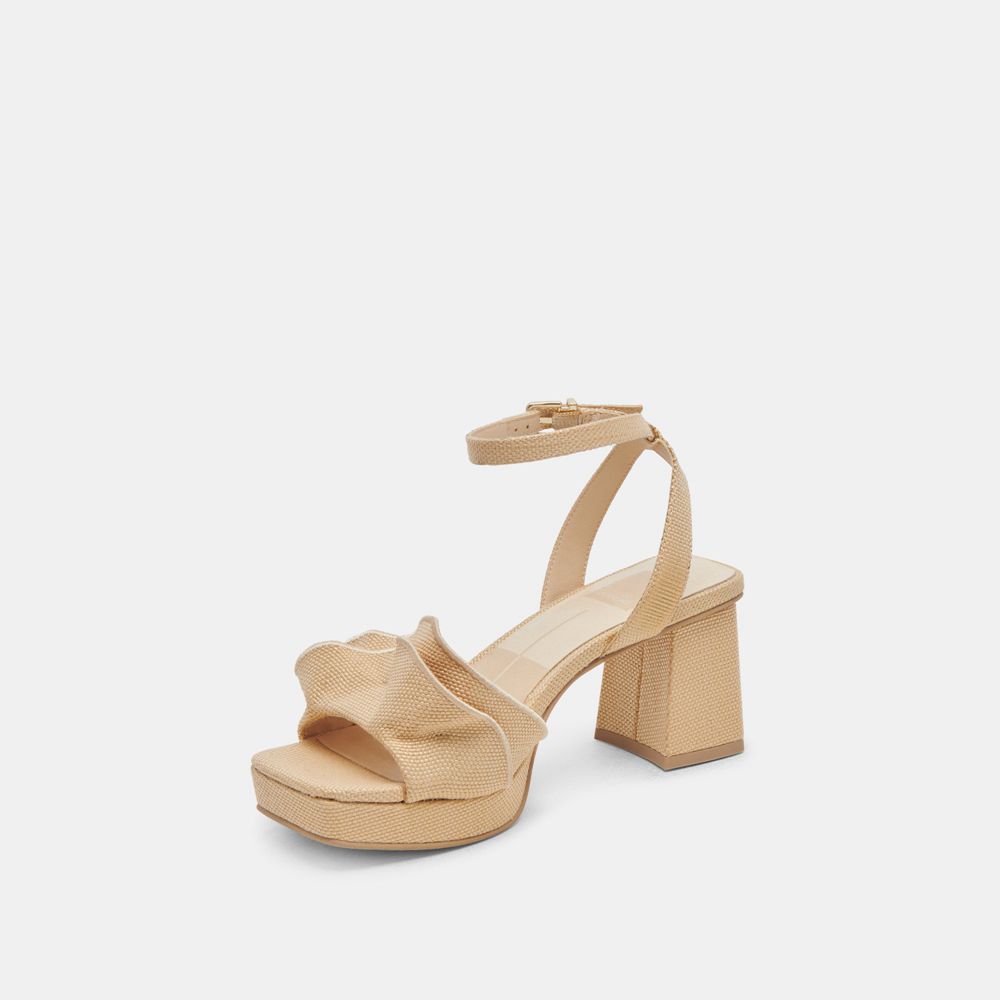 Dolce Vita Cheer Raffia Women Heels Light Brown | US-146238ADE