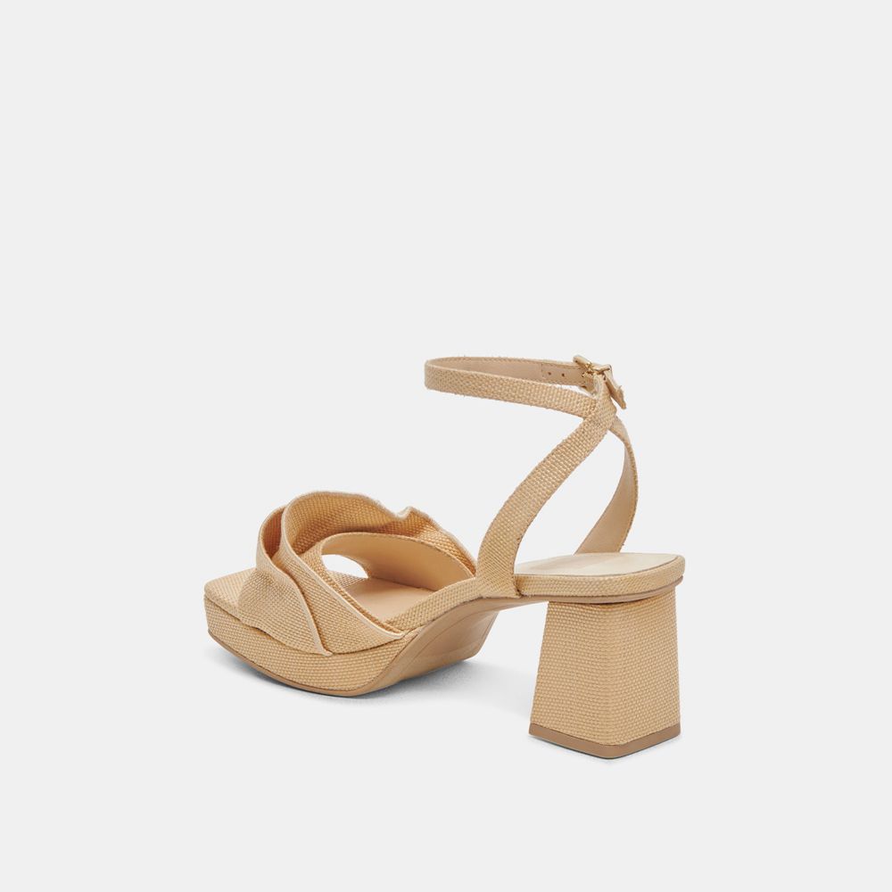 Dolce Vita Cheer Raffia Women Heels Light Brown | US-146238ADE