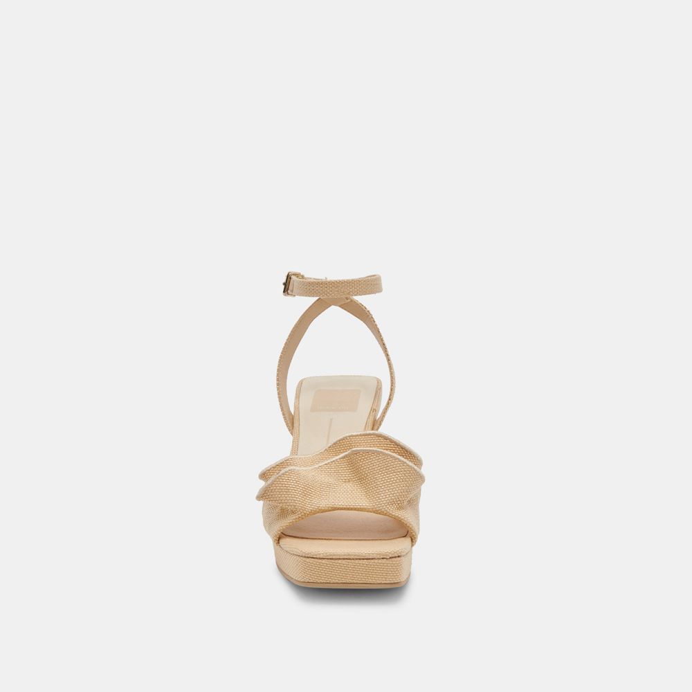 Dolce Vita Cheer Raffia Women Heels Light Brown | US-146238ADE