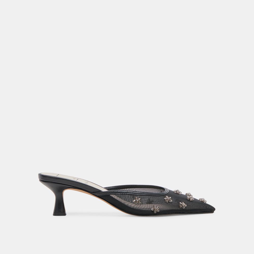 Dolce Vita Claire Wide Mesh Women Heels Black | US-521946EFM