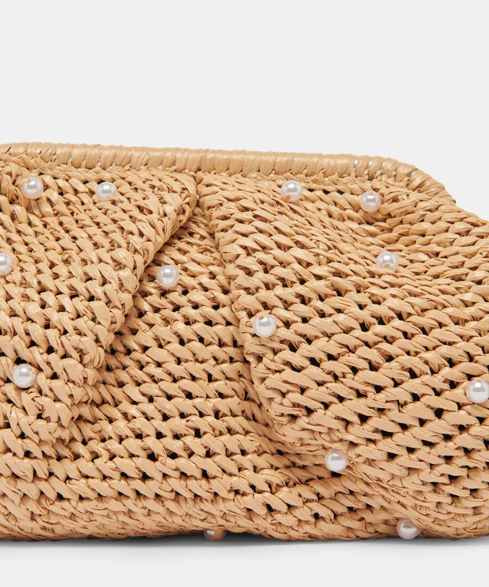 Dolce Vita Crissy Raffia Women Clutch Brown | US-604928KYH