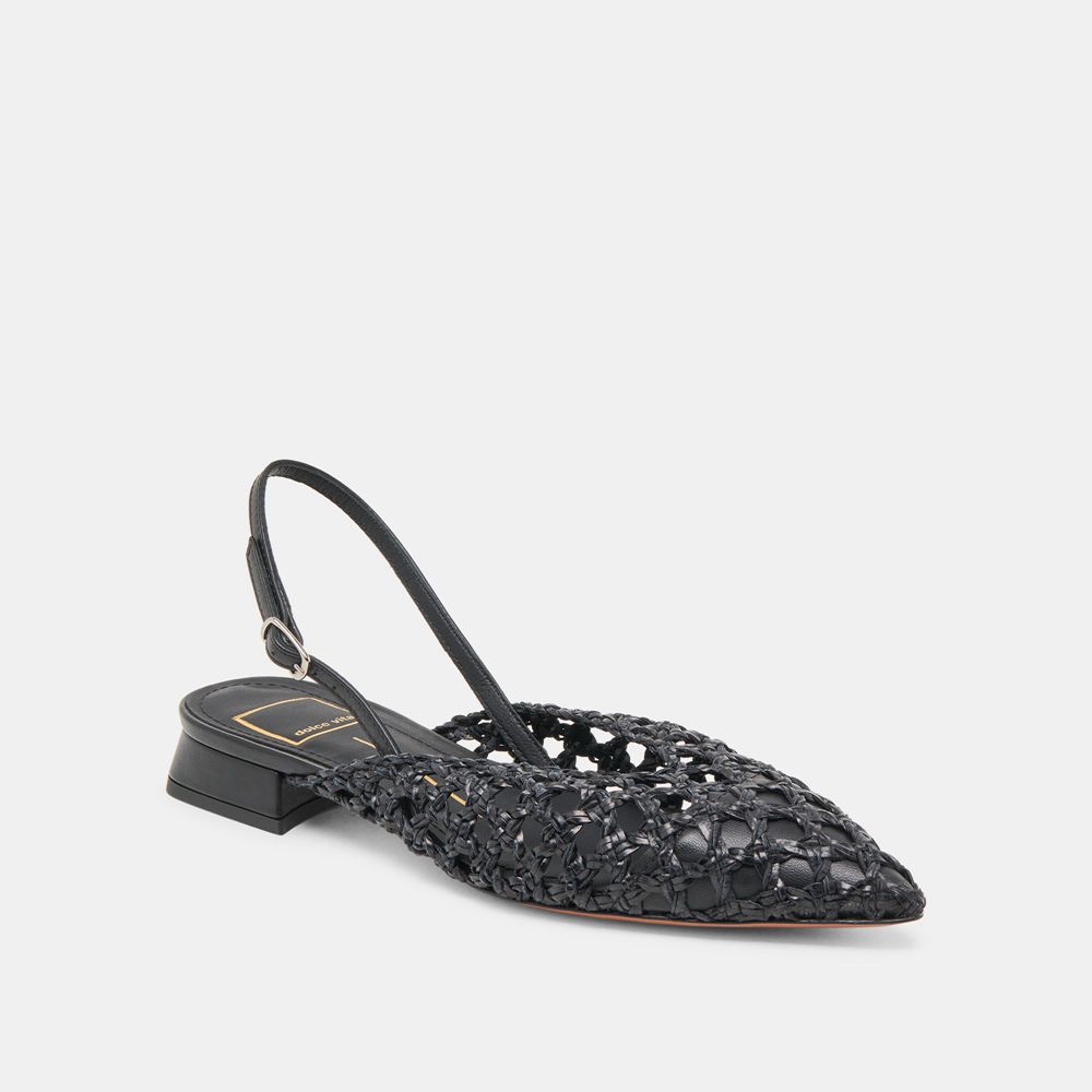 Dolce Vita Cyndi Woven Women Flats Black | US-703914YCT