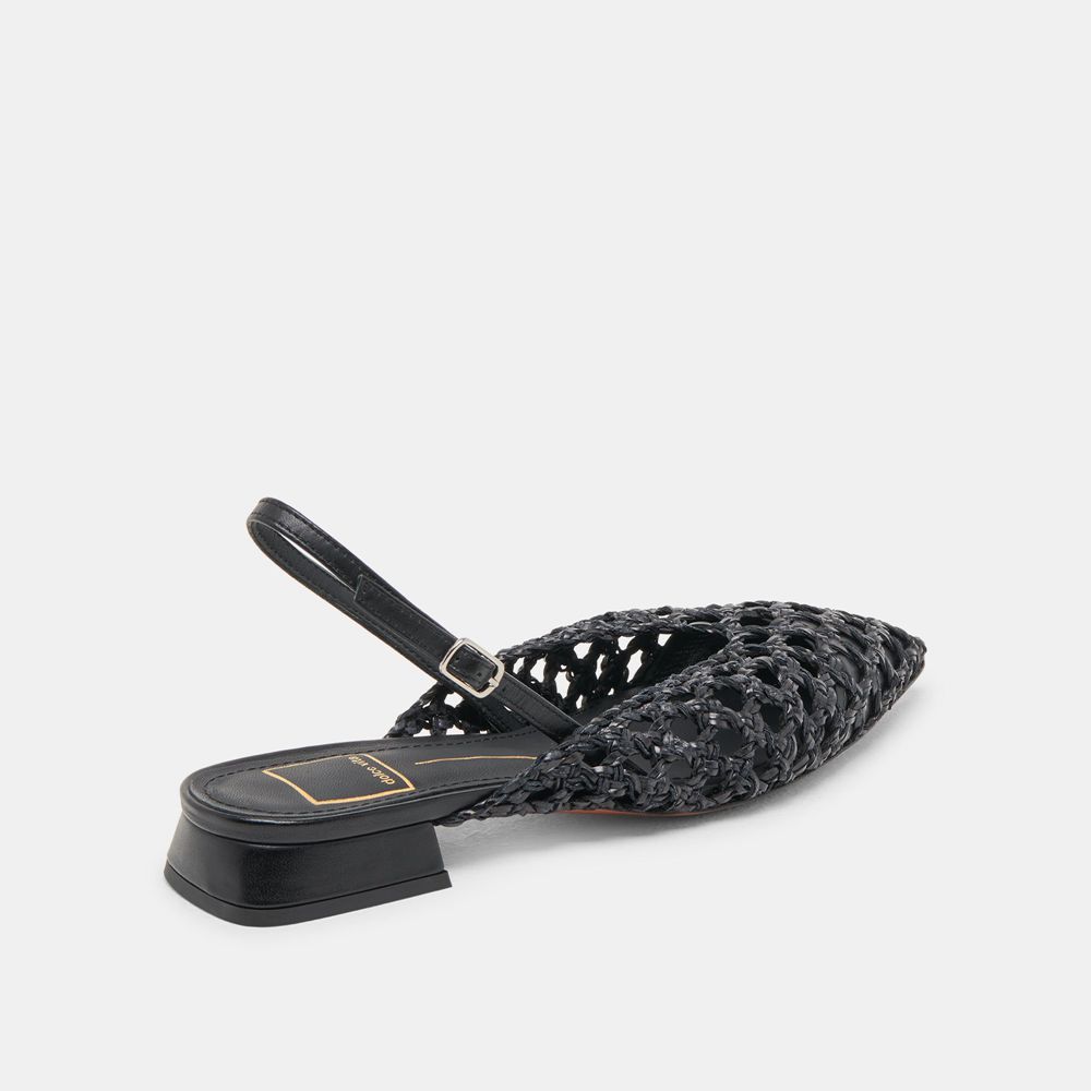 Dolce Vita Cyndi Woven Women Flats Black | US-703914YCT