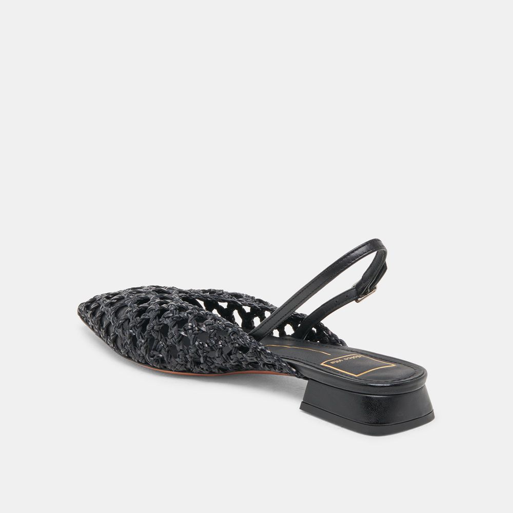 Dolce Vita Cyndi Woven Women Flats Black | US-703914YCT