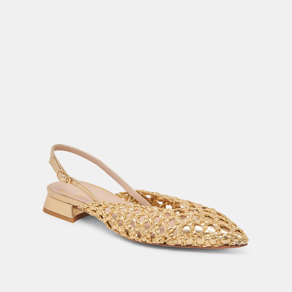 Dolce Vita Cyndi Woven Women Flats Gold | US-567184ZGS