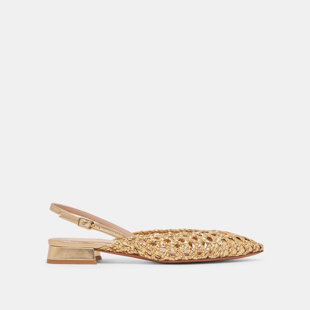 Dolce Vita Cyndi Woven Women Flats Gold | US-567184ZGS