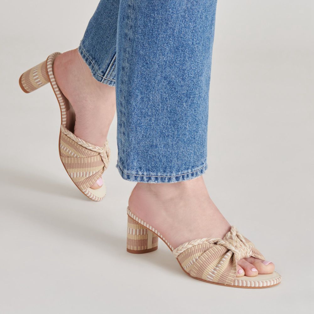 Dolce Vita Dallie Woven Women Heels Beige / White | US-798210RVN